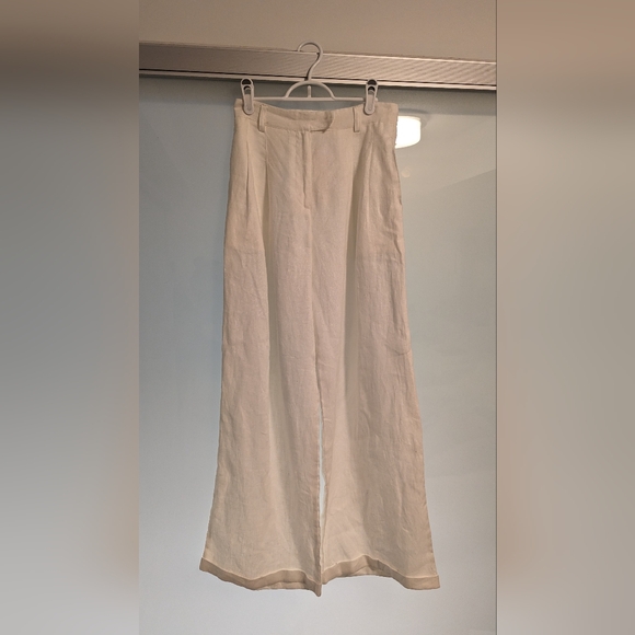 The Latest Scoop white linen wide leg pants, size S - Picture 5 of 6